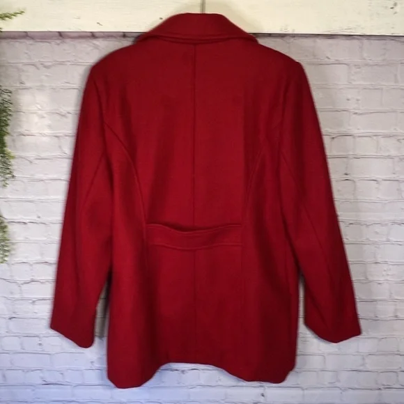 Cache Creek Vintage Wool Double Breasted Classic Christmas Winter Pea Coat Sz L - Picture 11 of 15